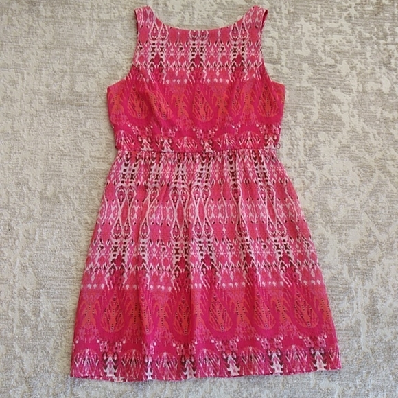 Dressbarn Lined Low Back Dress 12 Petite Coral Tangerine Pink Orange - Picture 2 of 16